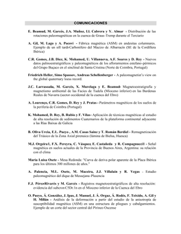 COMUNICACIONES E. Beamud, M. Garcés, J.A. Muñoz, Ll. Cabrera Y Y