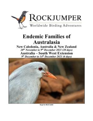 Endemic Families of Australasia