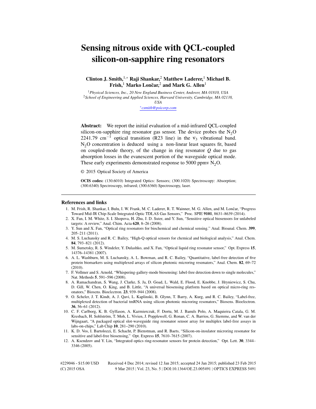 Sensing Nitrous Oxide with QCL-Coupled Silicon-On-Sapphire Ring Resonators