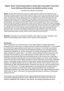 Current and Future Themes of the Religion and Nature in Ancient