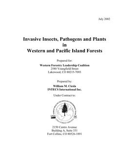 Invasive Insects, Pathogens and Plants in Western and Pacific Island Forests