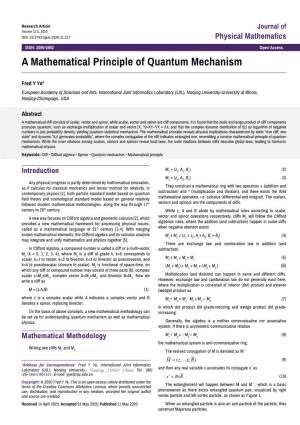 A Mathematical Principle of Quantum Mechanism