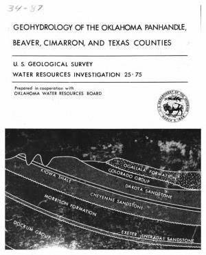 Geohydrology of the Oklahoma Panhandle, Beaver, Cimarron, and Texas Counties