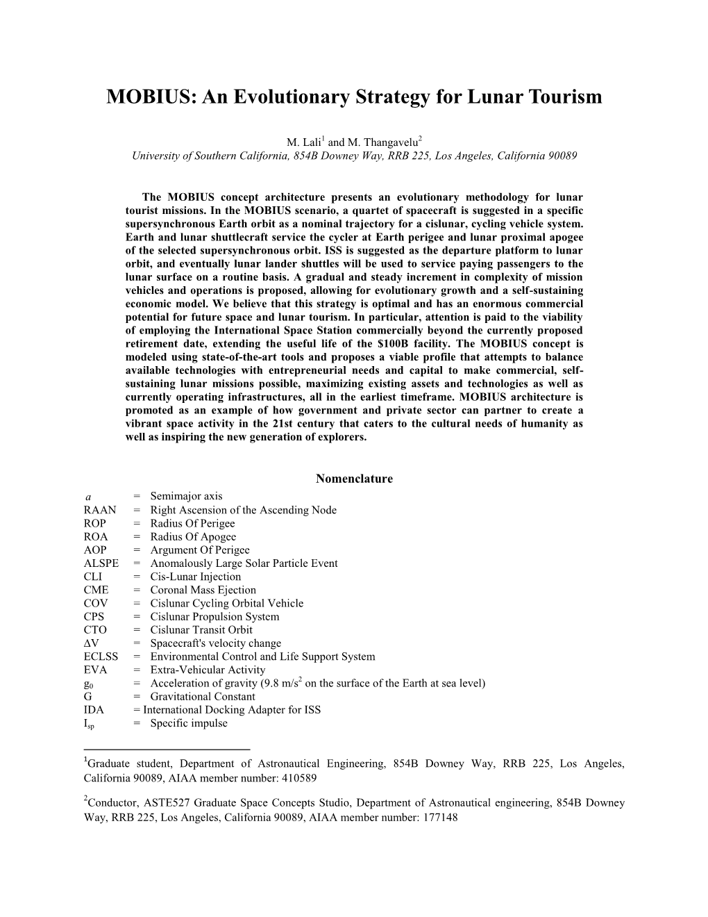 MOBIUS: an Evolutionary Strategy for Lunar Tourism