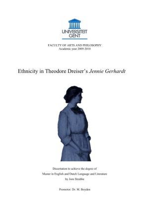 Ethnicity in Theodore Dreiser‟S Jennie Gerhardt