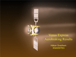 Venus Express Aerobraking Results