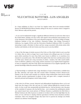 Hainley, Bruce, “Vluchtige Notities – Los Angeles,”