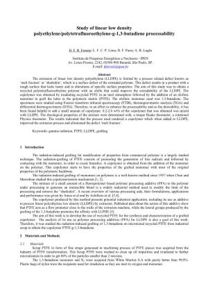 Study of Linear Low Density Polyethylene/Polytetrafluoroethylene-G-1,3-Butadiene Processability