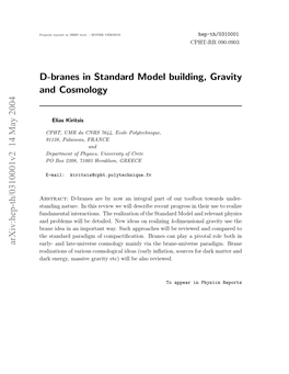 D-Branes in Standard Model Building, Gravity and Cosmology