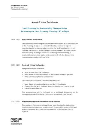 Agenda and List of Participants