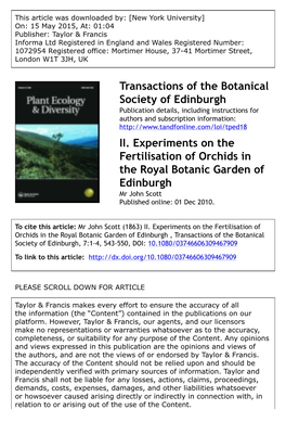 Transactions of the Botanical Society of Edinburgh II