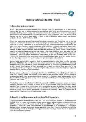 Spain 2012 Bathing Water Report