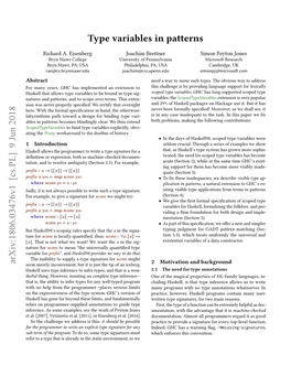 Type Variables in Patterns