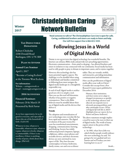 Christadelphian Caring Network Bulletin