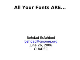 All Your Fonts ARE