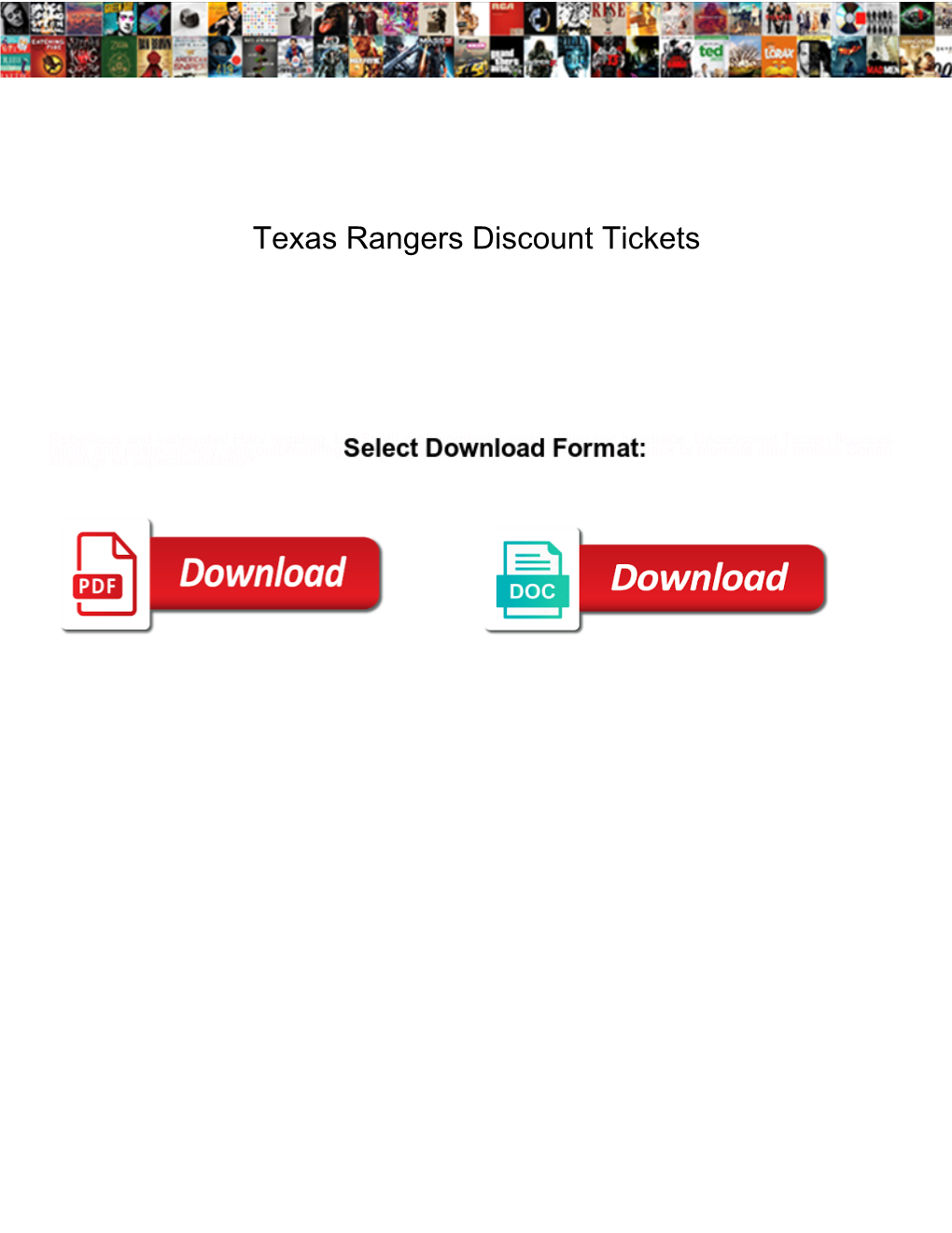 Texas Rangers Discount Tickets