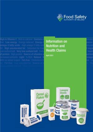 Information on Nutrition and Health Claims