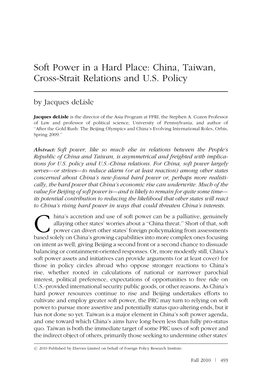 China, Taiwan, Cross-Strait Relations and US Policy
