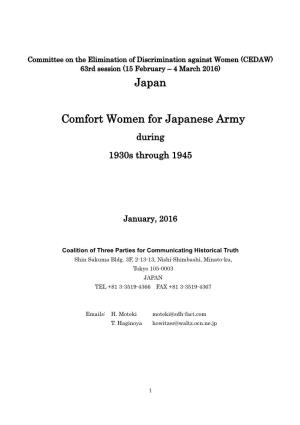 Japan Comfort Women for Japanese Army