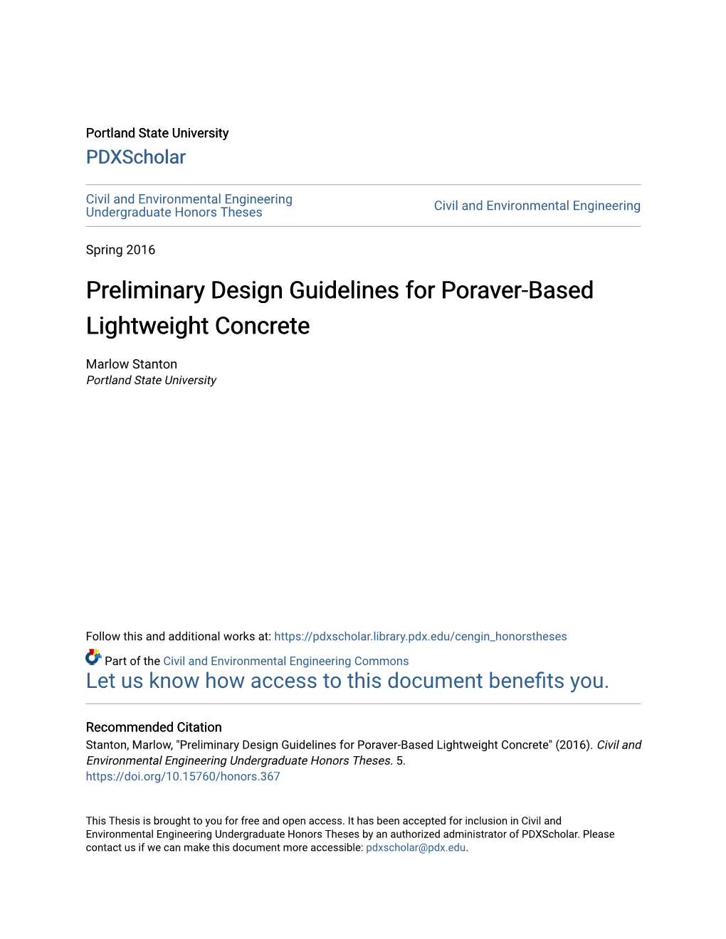 Preliminary Design Guidelines for Poraver-Based Lightweight Concrete