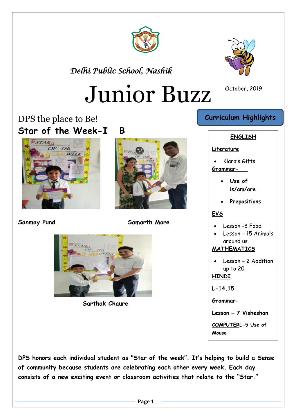 Junior Buzz October, 2019