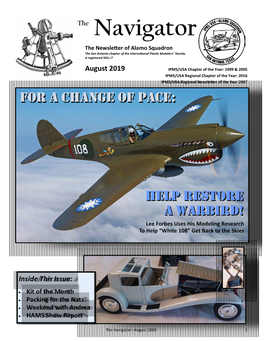 Navigator the Newsletter of Alamo Squadron the San Antonio Chapter of the International Plastic Modelers’ Society a Registered 501C-7