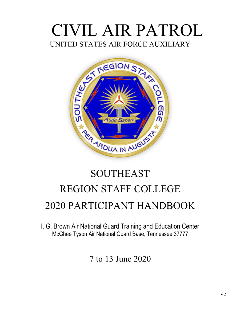 2020 Region Staff College Handbook