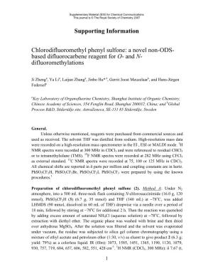 Supporting Information Chlorodifluoromethyl Phenyl Sulfone
