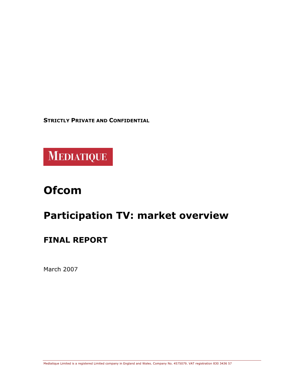 Participation TV: Market Overview