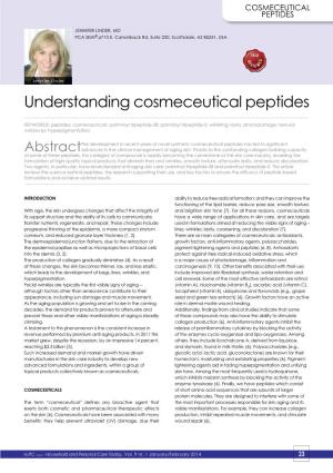 Understanding Cosmeceutical Peptides