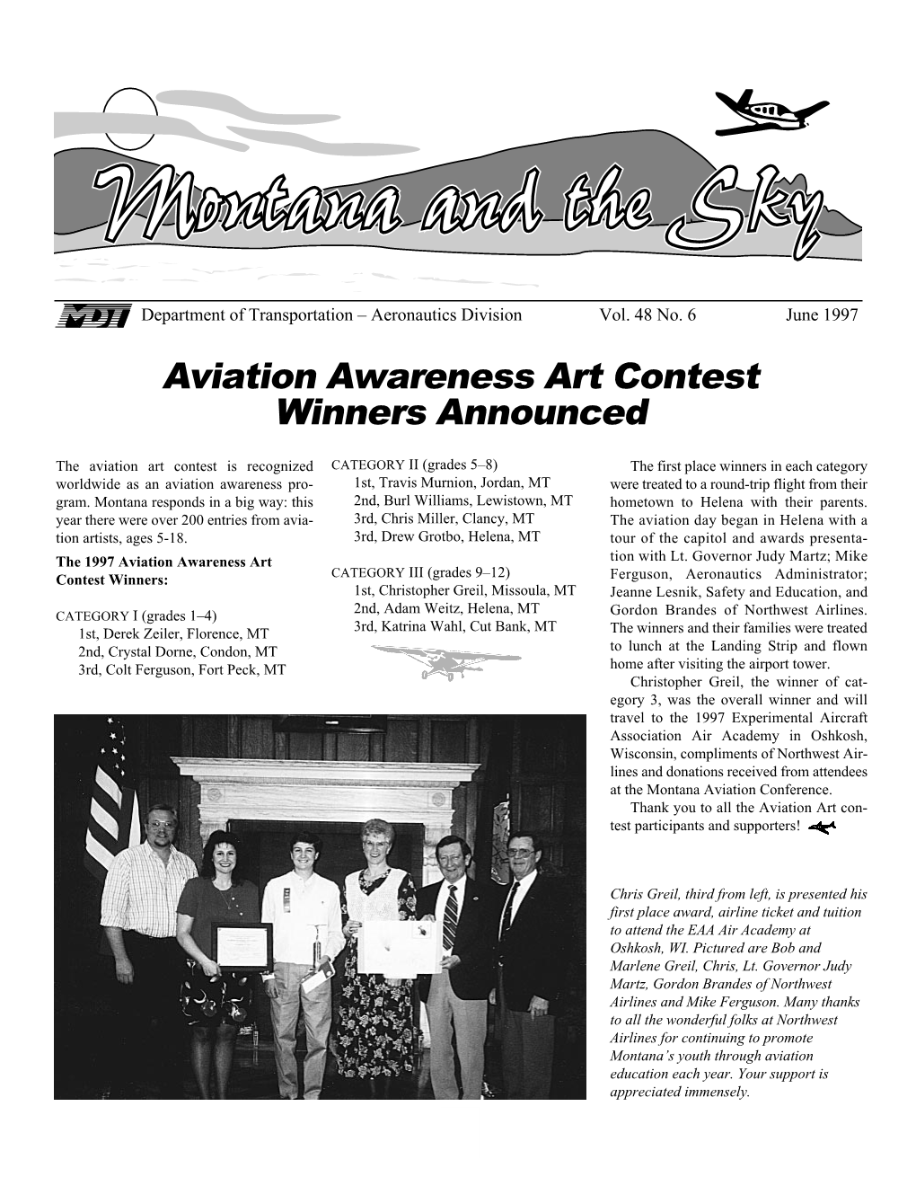 Aviation Awareness Art Contest Winners Announced
