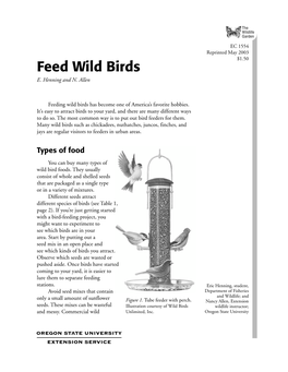 Feed Wild Birds, EC 1554
