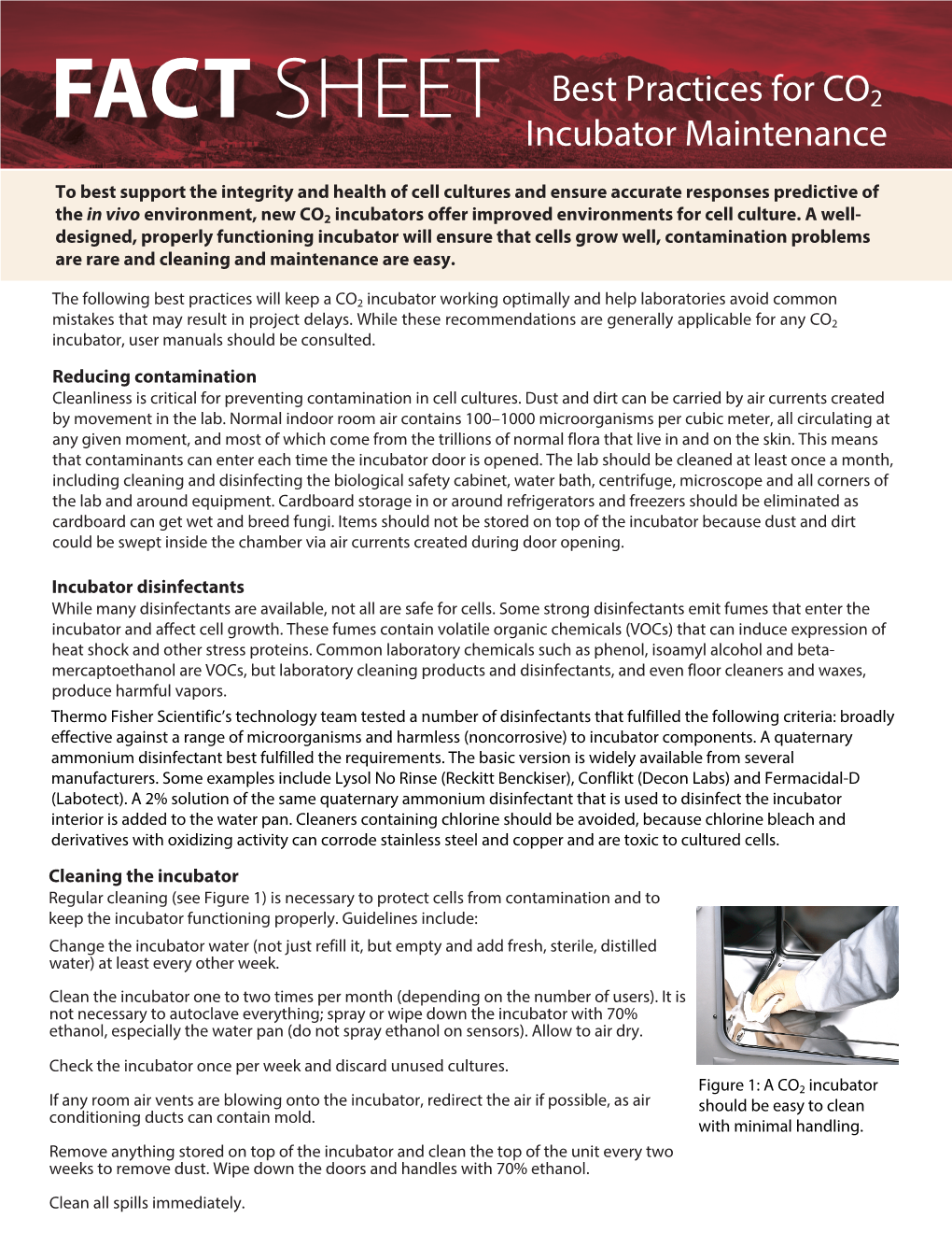 FACT SHEET Best Practices for CO2 Incubator Maintenance