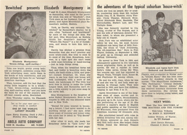 'Bewitched' Presents Elizabeth Montgomery the Adventures of the Typical Suburban 'House-Witch' Which She Won an Award