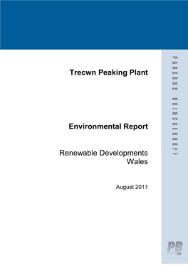 Trecwn Peaking Plant Environmental Report