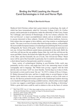 Binding the Wolf, Leashing the Hound: Canid Eschatologies in Irish and Norse Myth