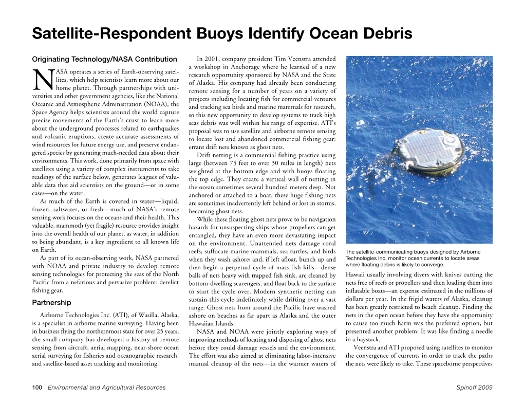 Satellite-Respondent Buoys Identify Ocean Debris