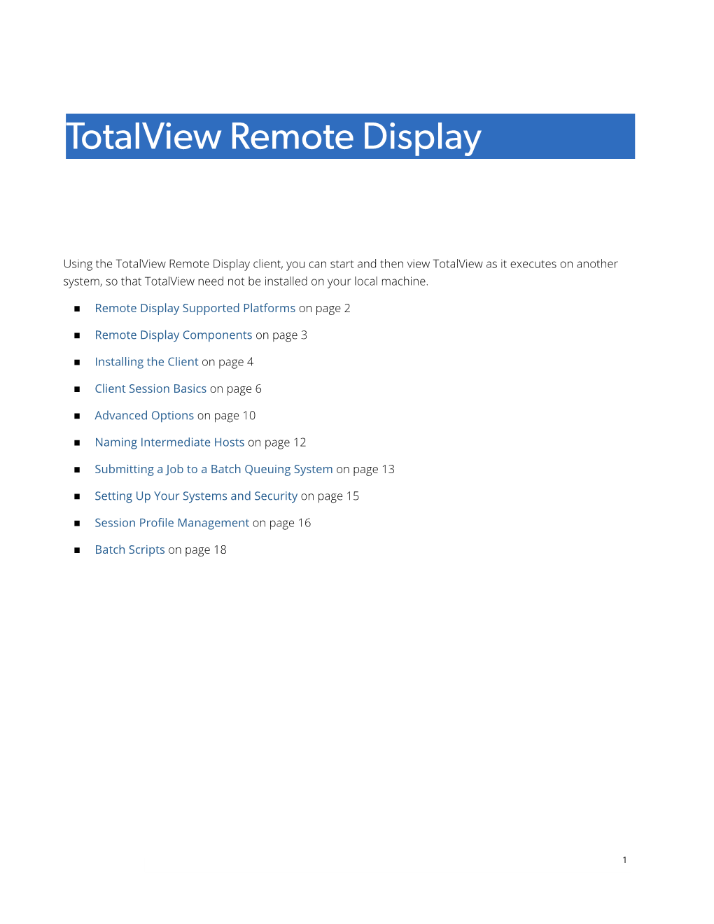 Totalview Remote Display