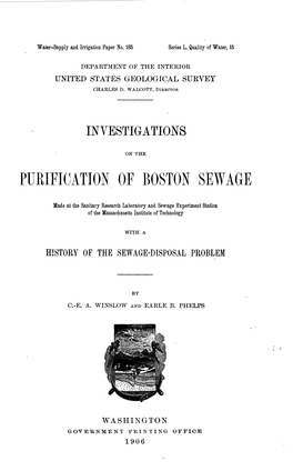 Purification of Boston Sewage