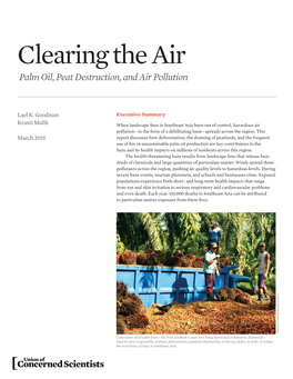 Clearing the Air Palm Oil, Peat Destruction, and Air Pollution