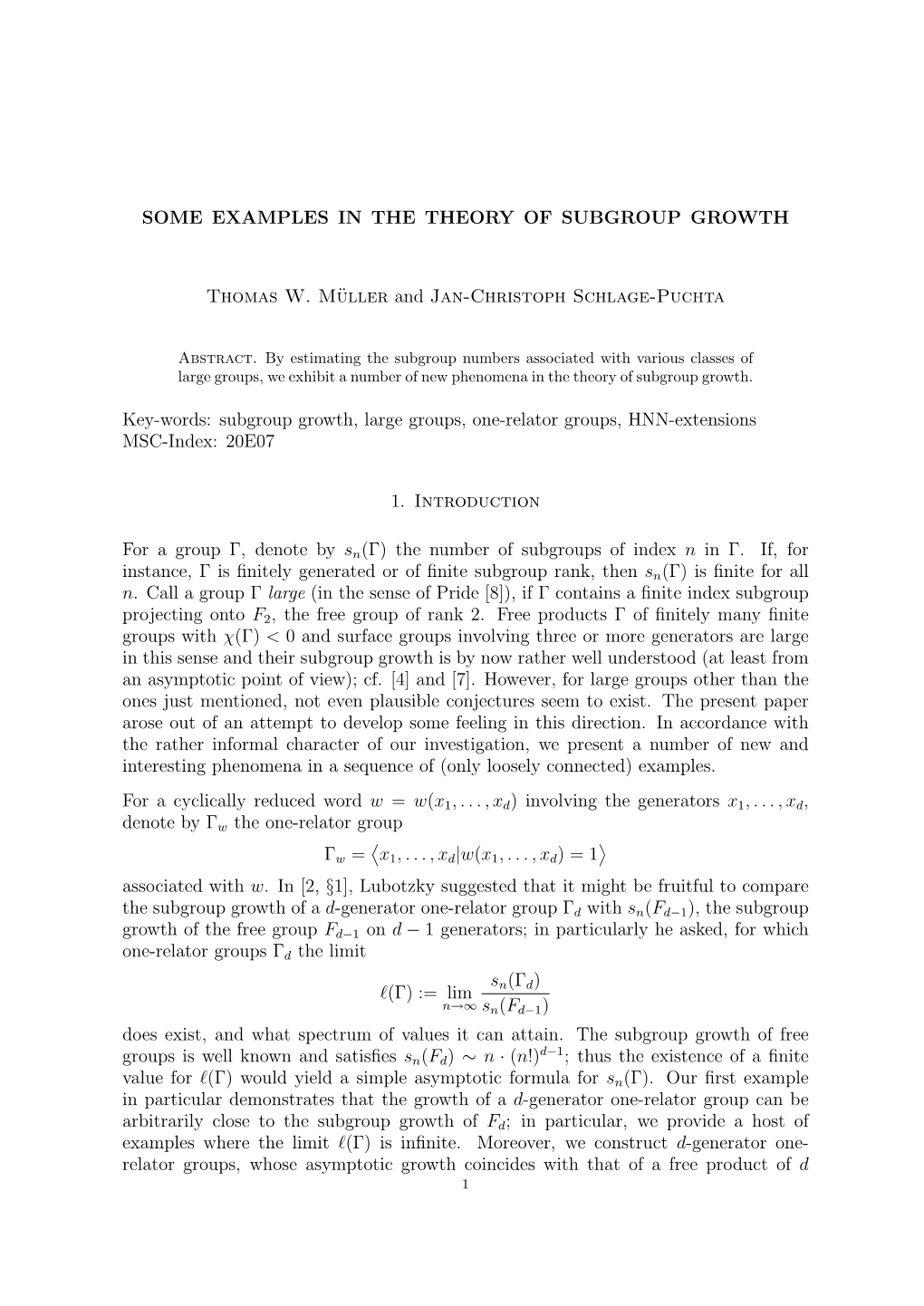 Some Examples in the Theory of Subgroup Growth