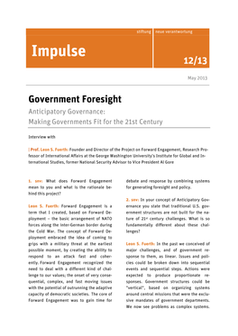 Government Foresight Anticipatory Governance