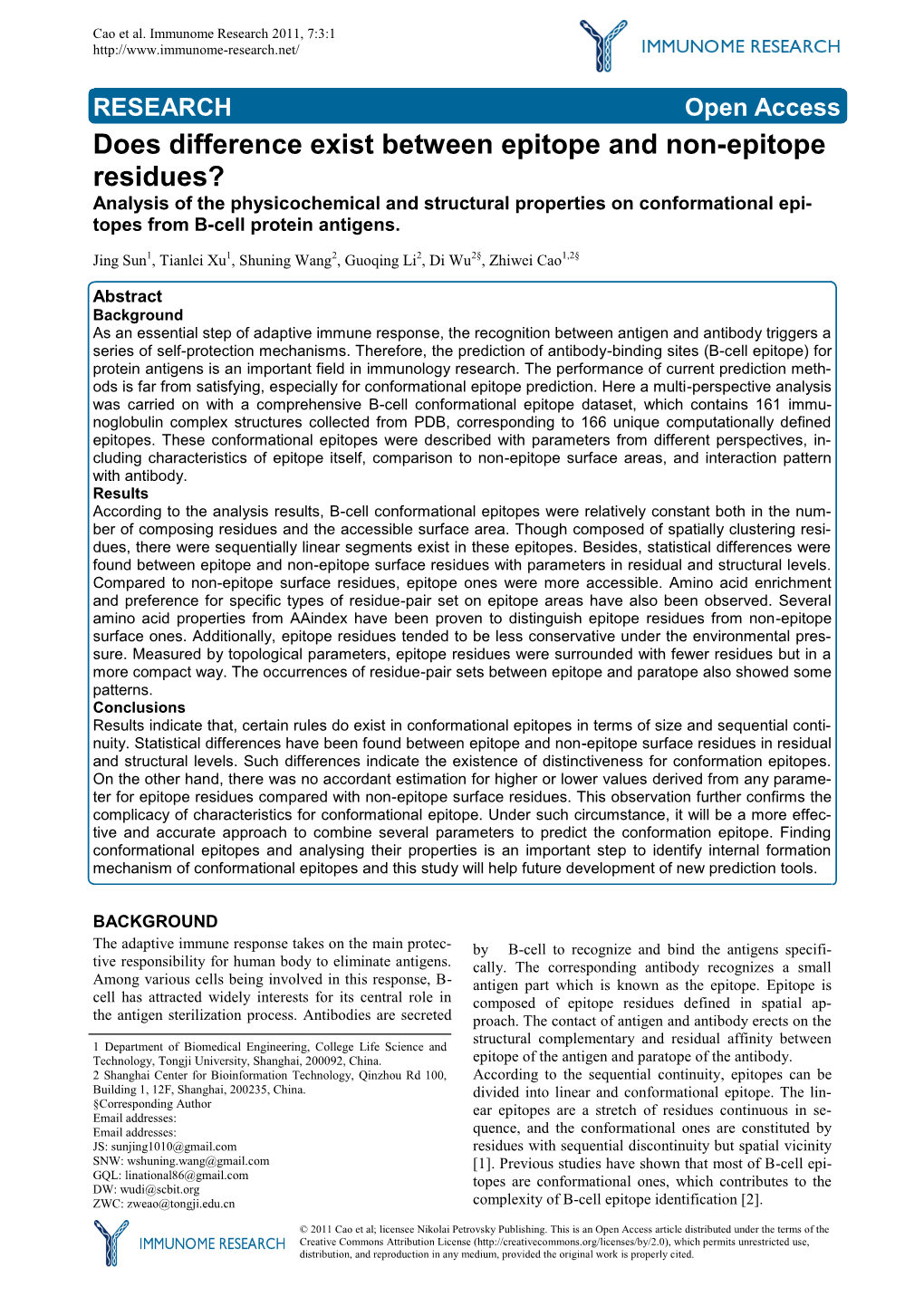 Does Difference Exist Between Epitope and Non-Epitope Residues?