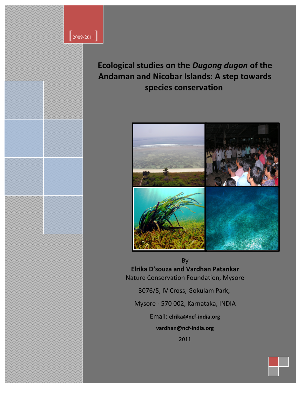 Ecological Studies on the Dugong Dugon of the Andaman and Nicobar Islands: a Step Towards Species Conservation