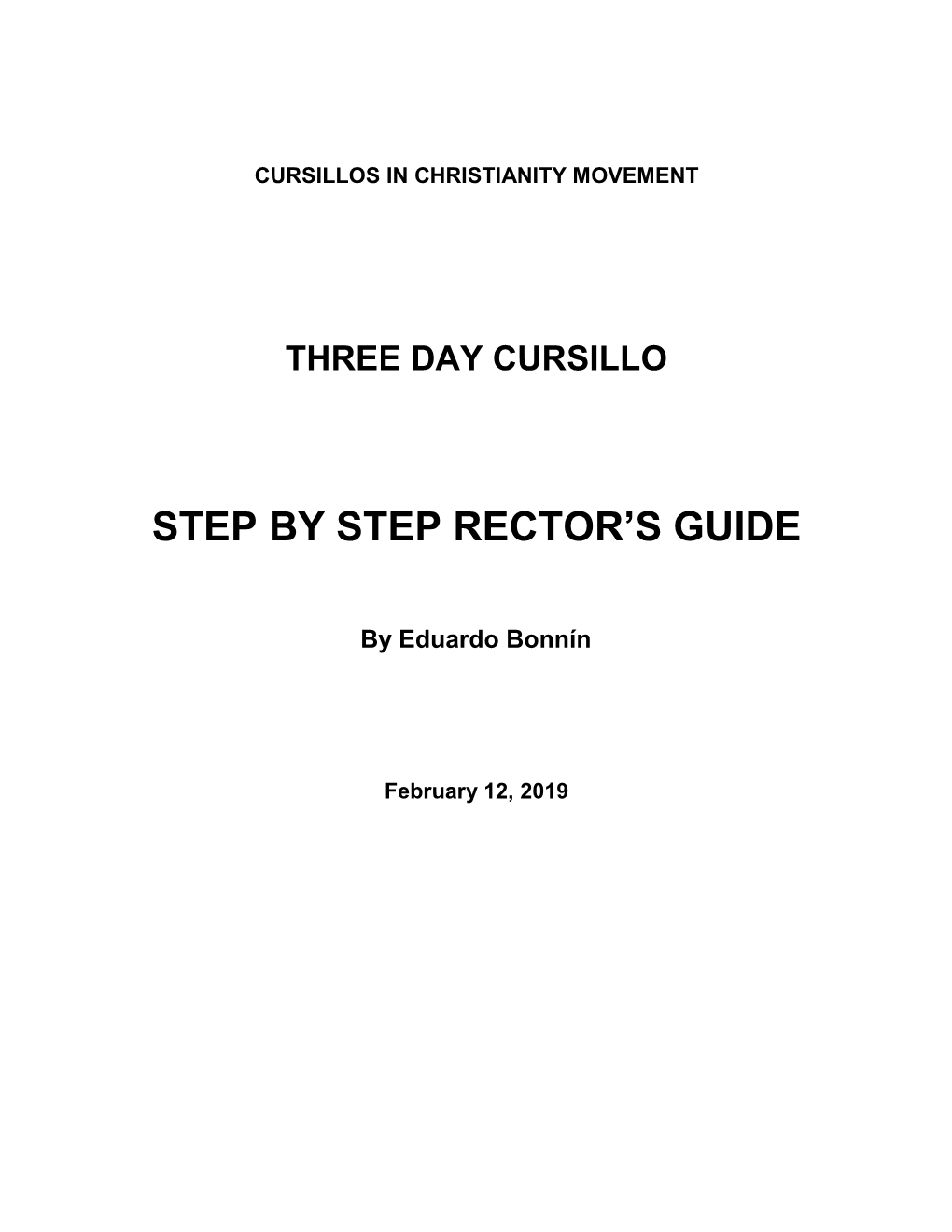 The Three Day Manual