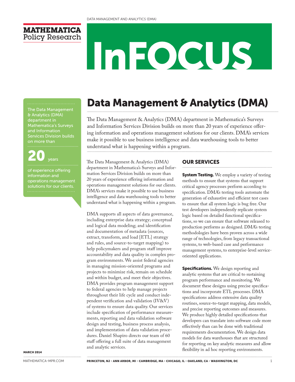 Data Management & Analytics (DMA)