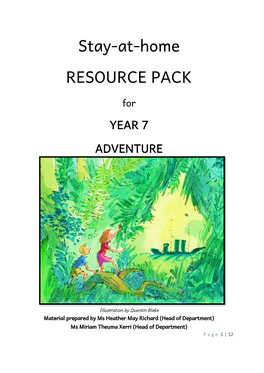 Stay-At-Home RESOURCE PACK for YEAR 7