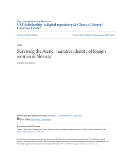 Surviving the Arctic : Narrative Identity of Foreign Women in Norway Tamar Davis Larsen