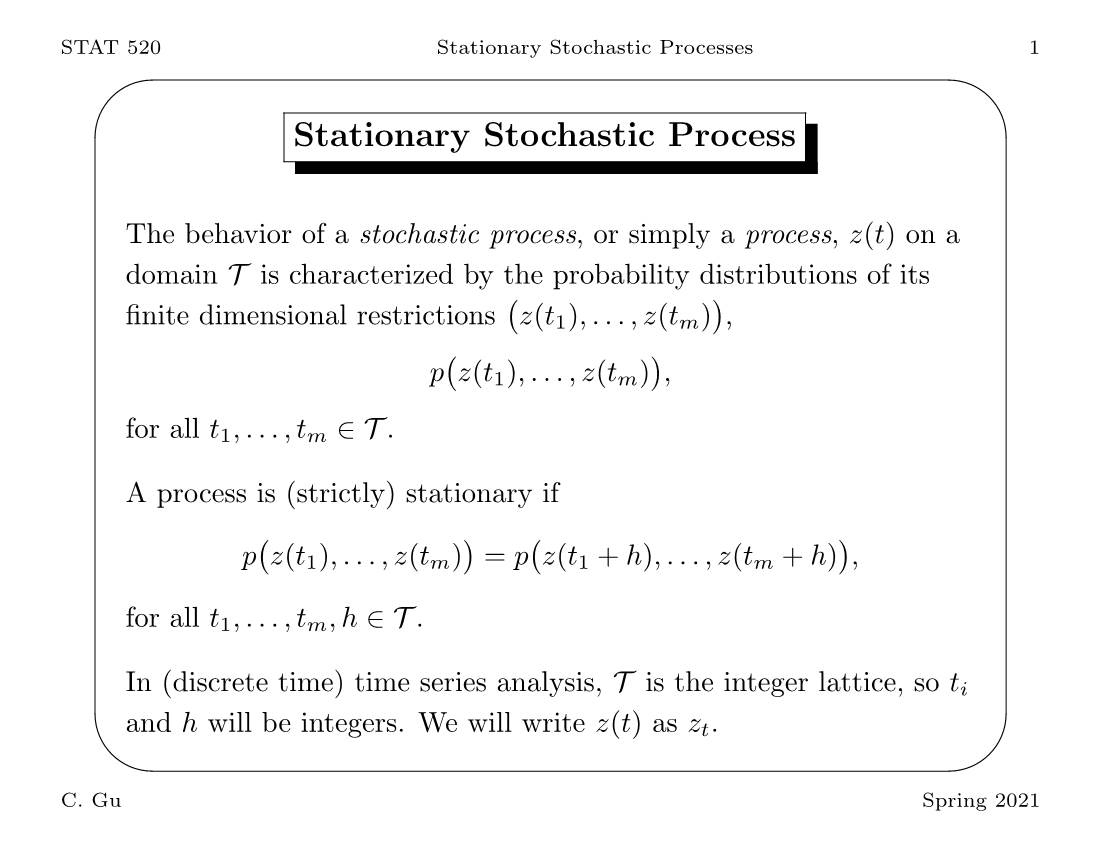 Stationary Stochastic Process ✩