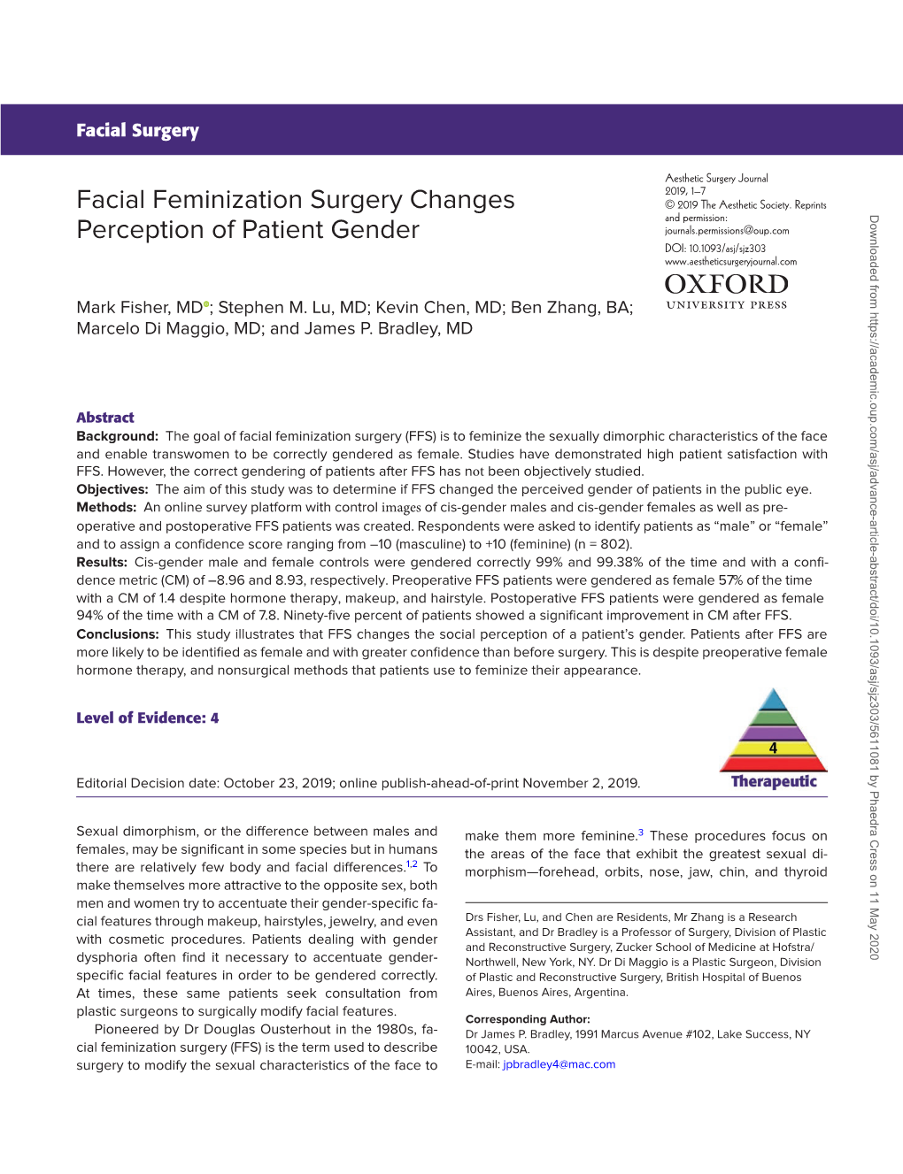 Facial Feminization Surgery Changes Perception